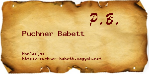 Puchner Babett névjegykártya